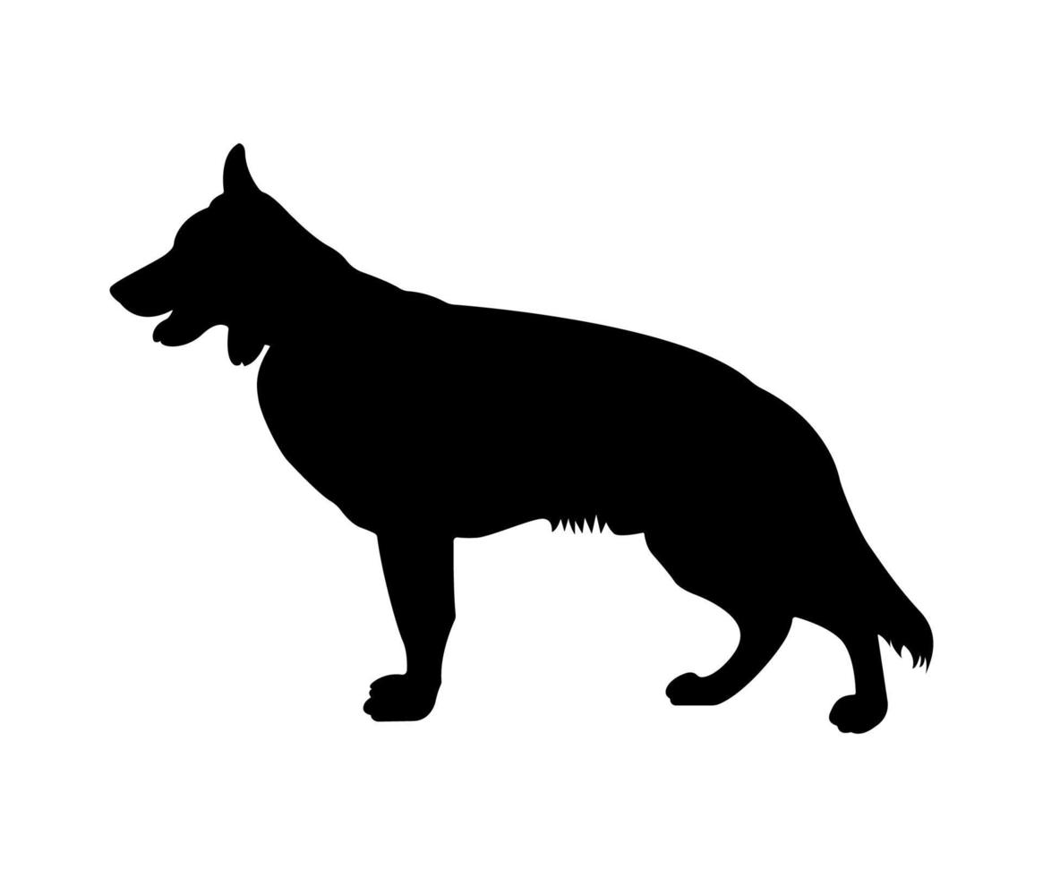 deutscher schäferhund tierschattenbildillustration. vektor