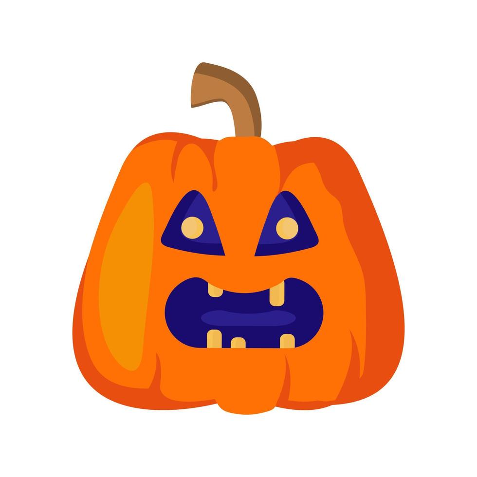 Halloween-Kürbis steht vor unterschiedlichen Emotionen. Jacks stilisierte Laterne. für mobile Anwendungen und Druck auf Haftpapier, Postkartendesign, Werbung. Vektorillustration, flach vektor