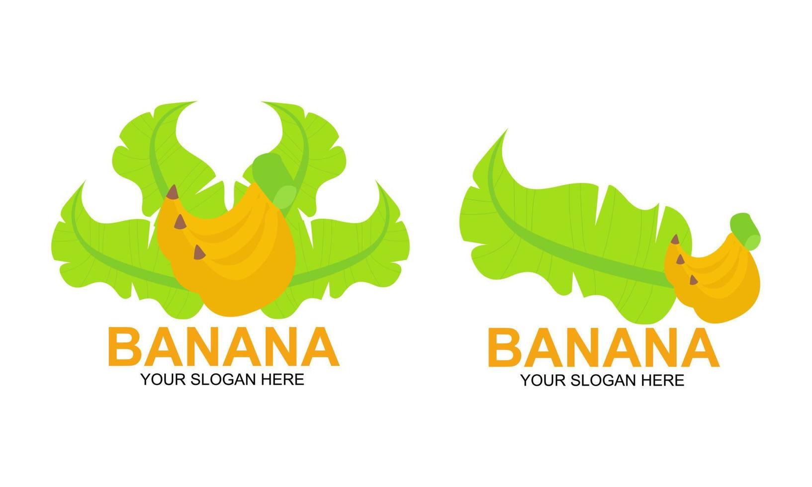 Bananen-Set-Logo für Lebensmittelgeschäfte geeignet vektor
