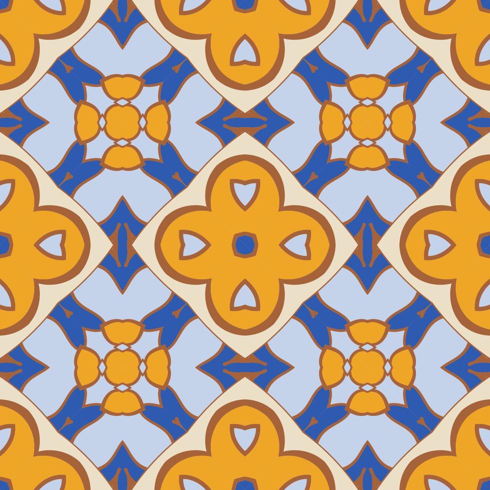 nahtloses muster der geometrischen blume des abstrakten bunten gekritzels. Blumenhintergrund. Kaleidoskop-Mosaik, Geo-Fliese aus dünner Linienverzierung. vektor