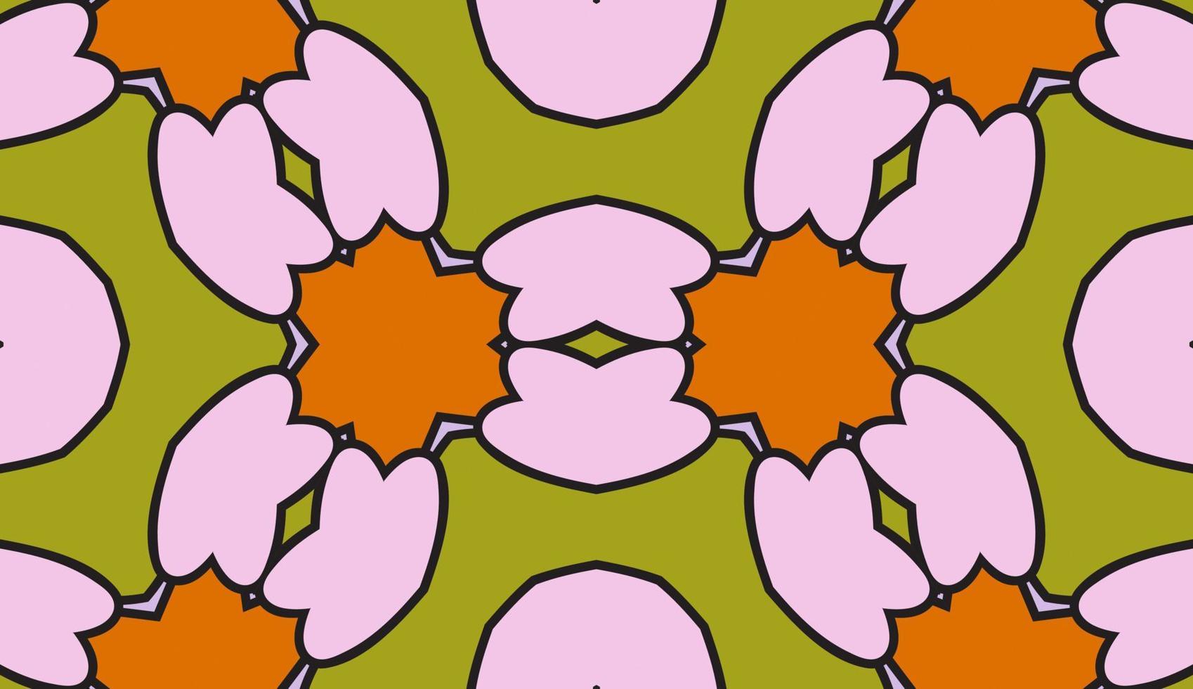 abstrakt färgglada doodle geometriska blomma seamless mönster. blommig bakgrund. kalejdoskop mosaik, geo kakel av tunn linje prydnad. vektor