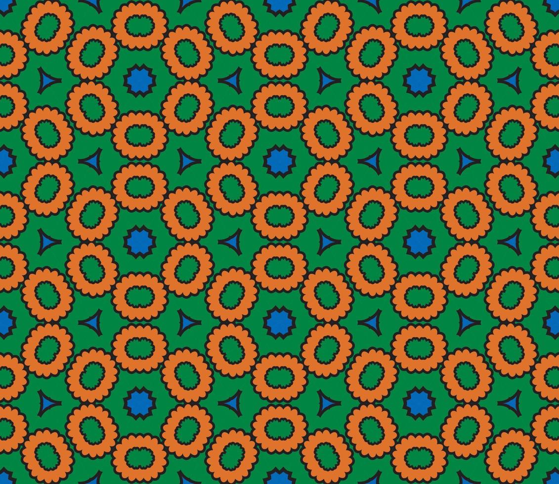 nahtloses muster der geometrischen blume des abstrakten bunten gekritzels. Blumenhintergrund. Kaleidoskop-Mosaik, Geo-Fliese aus dünner Linienverzierung. vektor