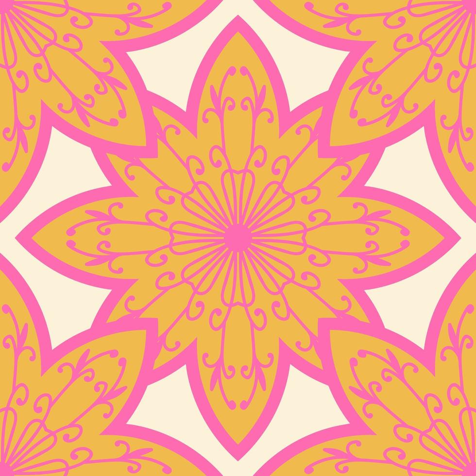 abstrakt mandala blomma seamless mönster. blommig bakgrund. vektor