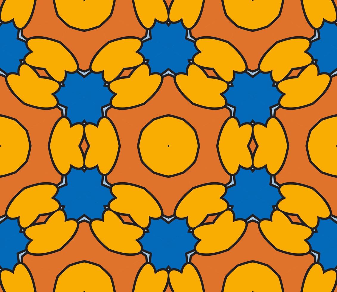 abstrakt färgglada doodle geometriska blomma seamless mönster. blommig bakgrund. kalejdoskop mosaik, geo kakel av tunn linje prydnad. vektor