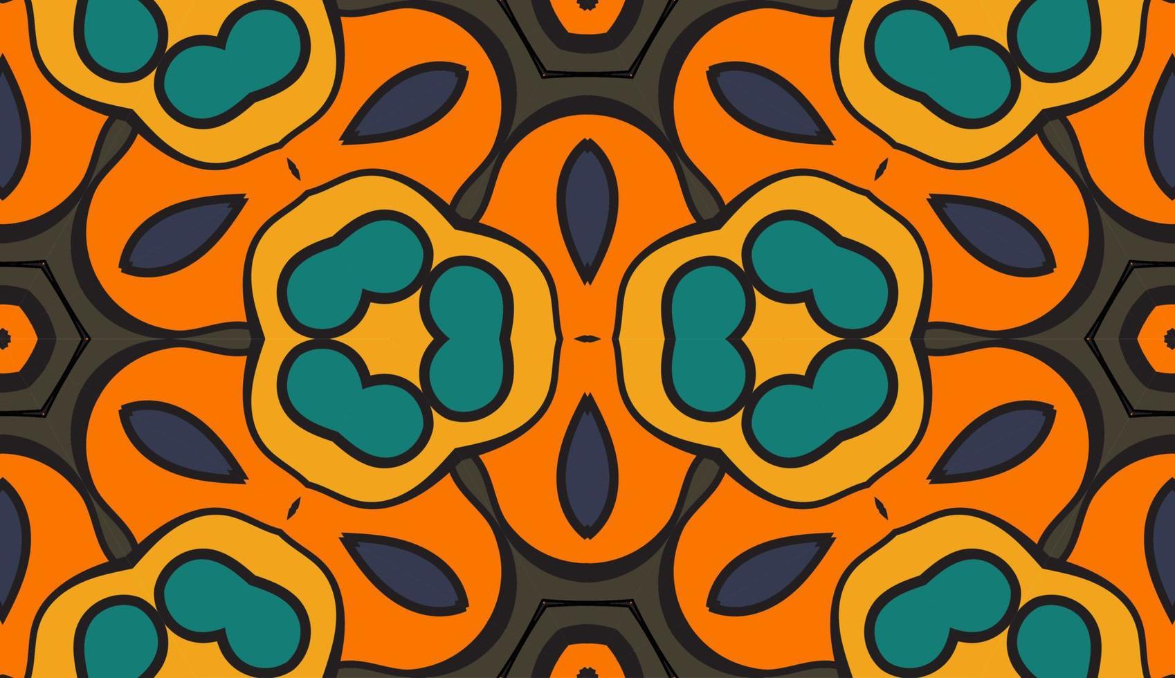 abstrakt färgglada doodle geometriska blomma seamless mönster. blommig bakgrund. kalejdoskop mosaik, geo kakel av tunn linje prydnad. vektor