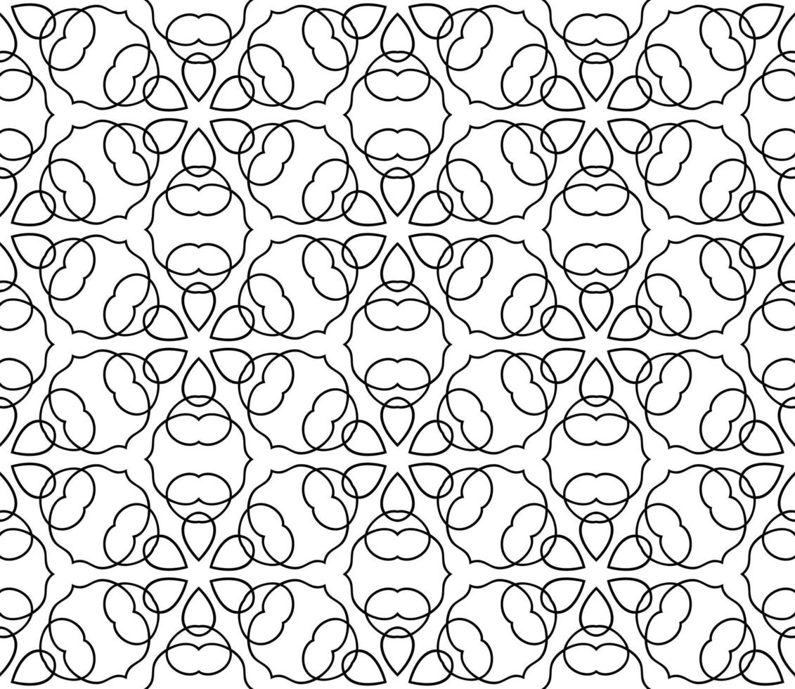 abstrakt färgglada doodle geometriska blomma seamless mönster. blommig bakgrund. kalejdoskop mosaik, geo kakel av tunn linje prydnad. vektor