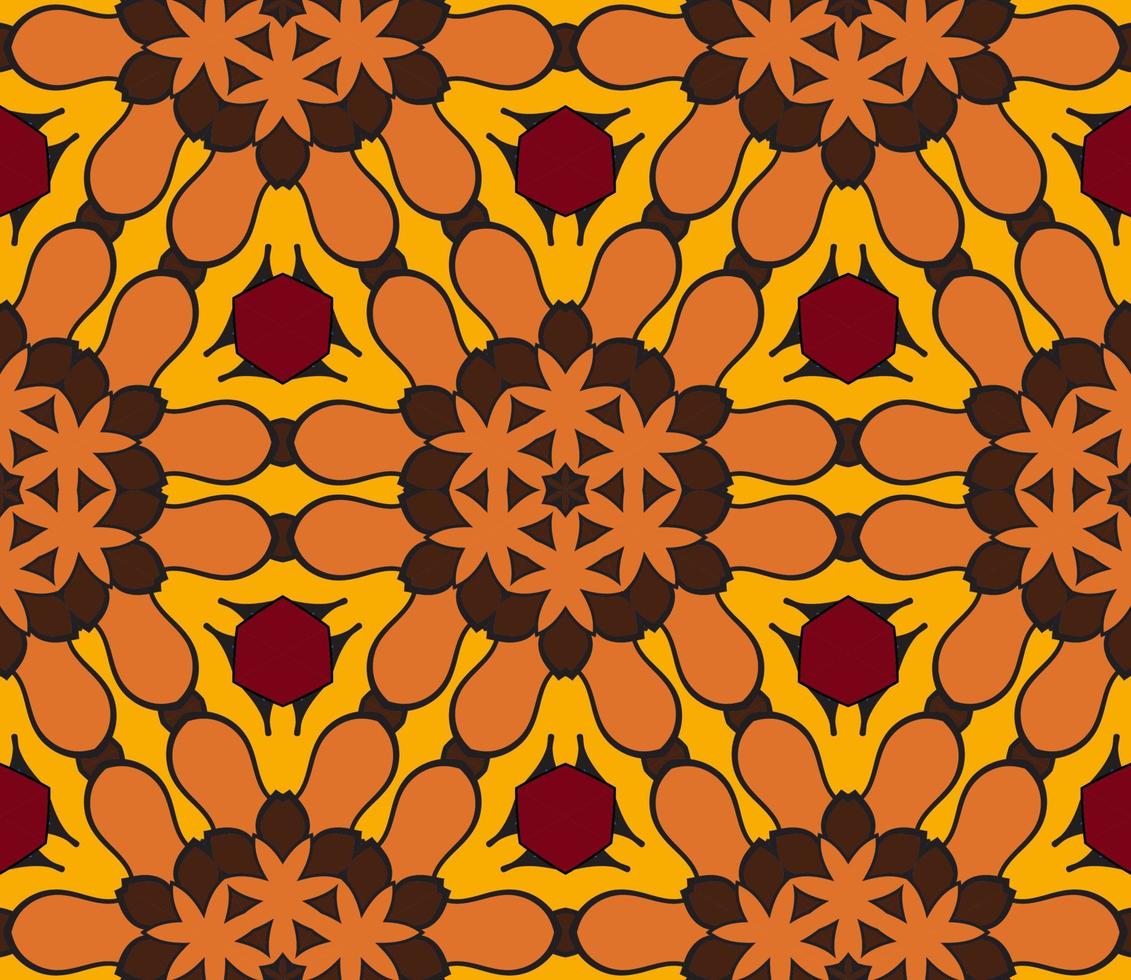 abstrakt färgglada doodle geometriska blomma seamless mönster. blommig bakgrund. kalejdoskop mosaik, geo kakel av tunn linje prydnad. vektor