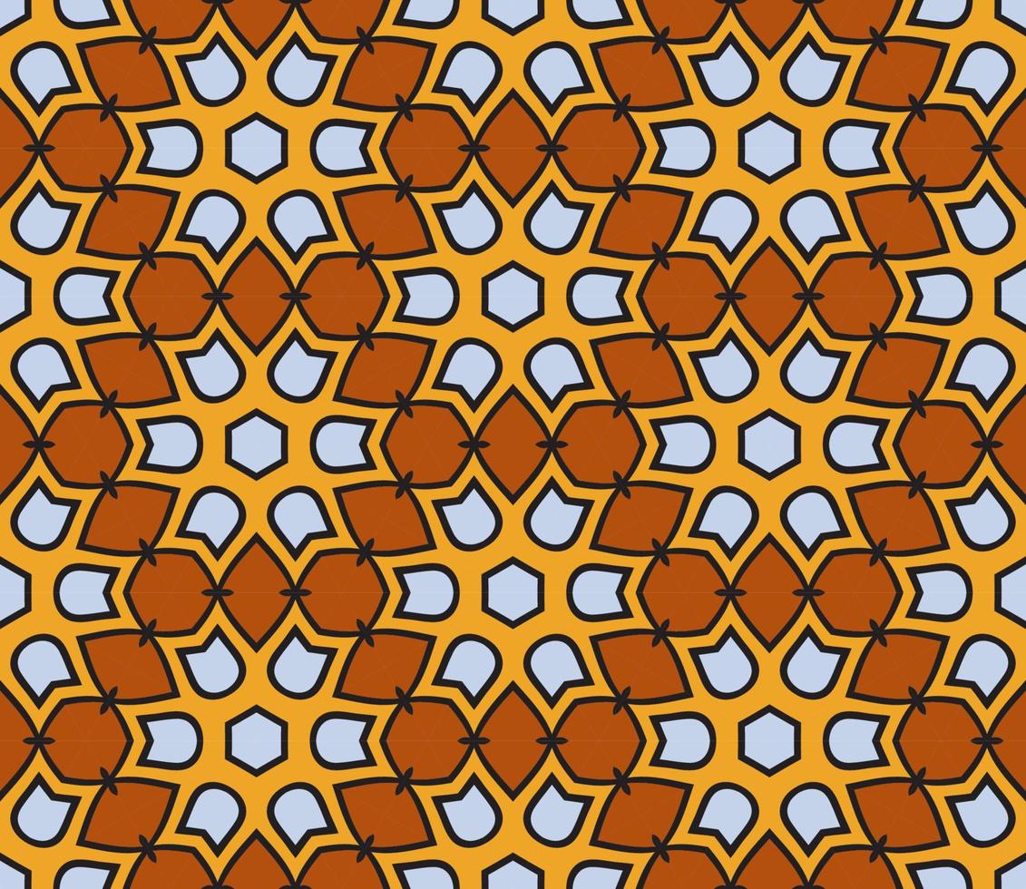 nahtloses muster der geometrischen blume des abstrakten bunten gekritzels. Blumenhintergrund. Kaleidoskop-Mosaik, Geo-Fliese aus dünner Linienverzierung. vektor