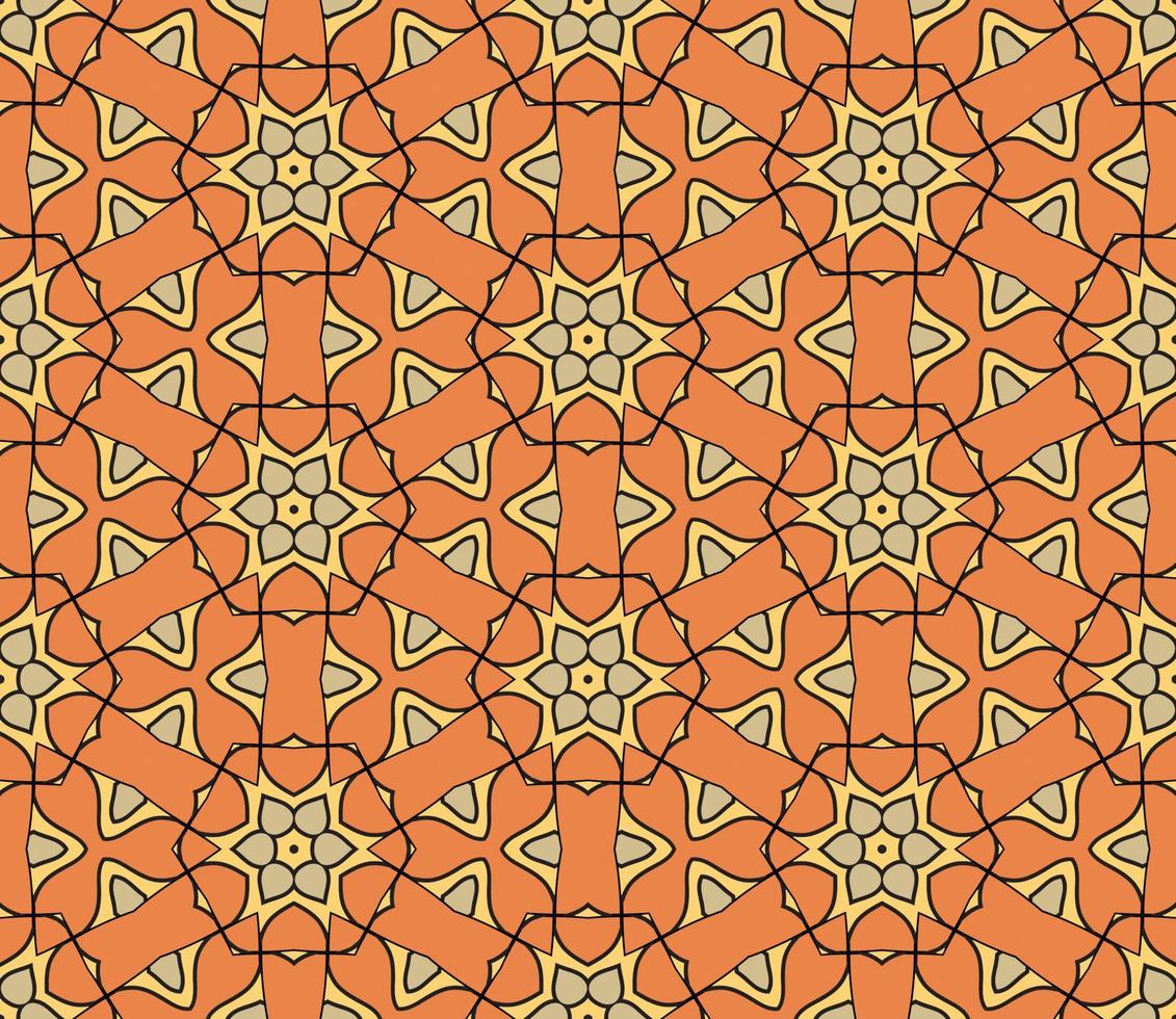 abstrakt färgglada doodle geometriska blomma seamless mönster. blommig bakgrund. mosaik, geo kakel av tunn linje ornament. vektor