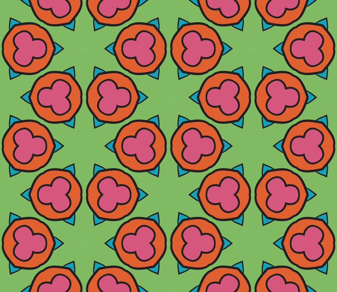 abstrakt färgglada doodle geometriska blomma seamless mönster. blommig bakgrund. kalejdoskop mosaik, geo kakel av tunn linje prydnad. vektor