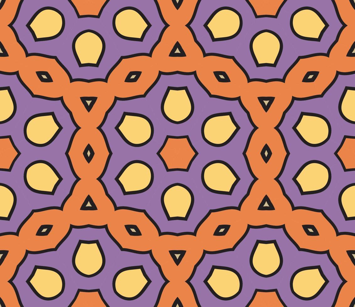 abstrakt färgglada doodle geometriska blomma seamless mönster. blommig bakgrund. kalejdoskop mosaik, geo kakel av tunn linje prydnad. vektor