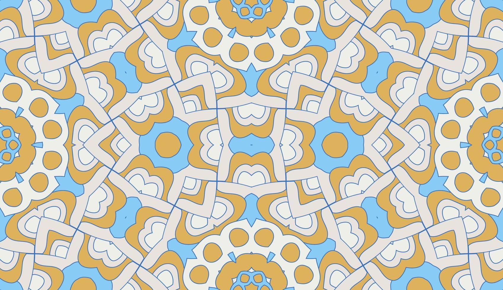 abstrakt färgglada doodle geometriska blomma seamless mönster. blommig bakgrund. kalejdoskop mosaik, geo kakel av tunn linje prydnad. vektor