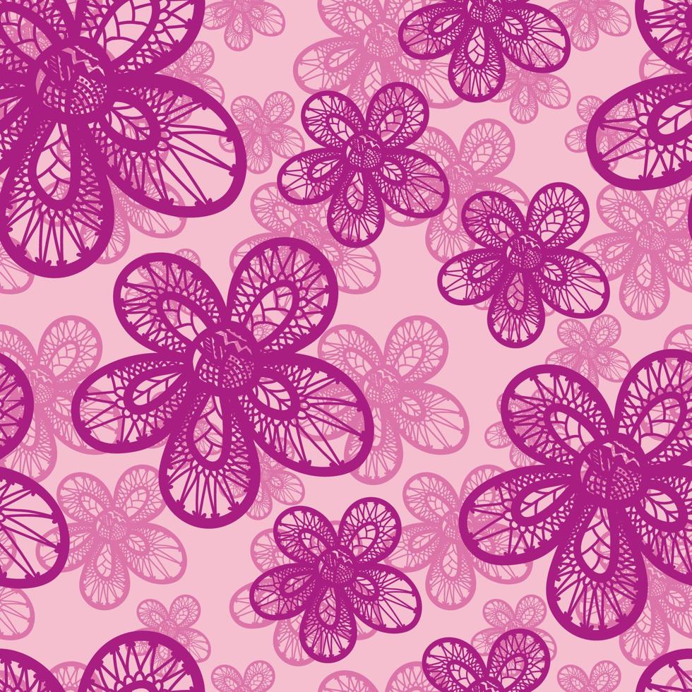 sömlös handritad doodle blommönster. blomma bakgrund. vektor