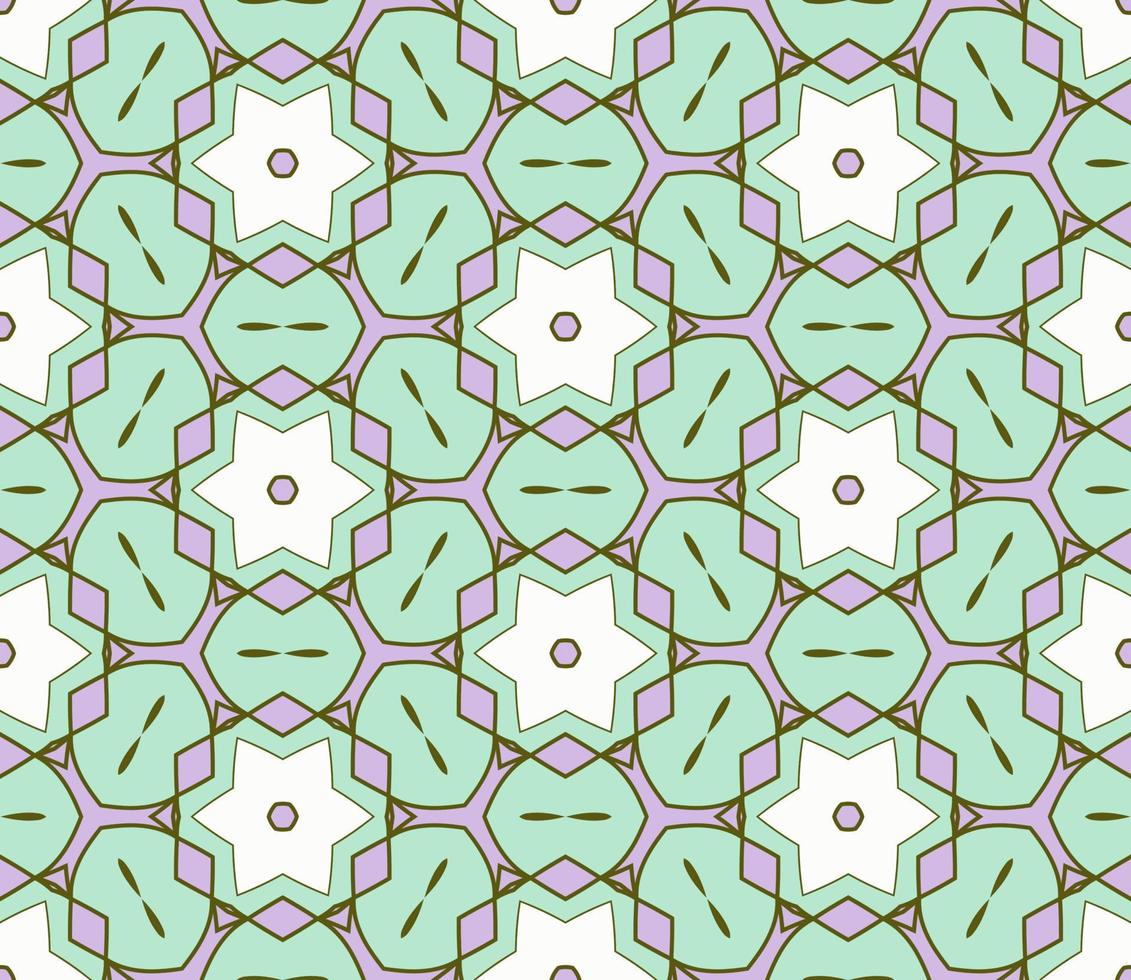 abstrakt färgglada doodle geometriska blomma seamless mönster. blommig bakgrund. kalejdoskop mosaik, geo kakel av tunn linje prydnad. vektor