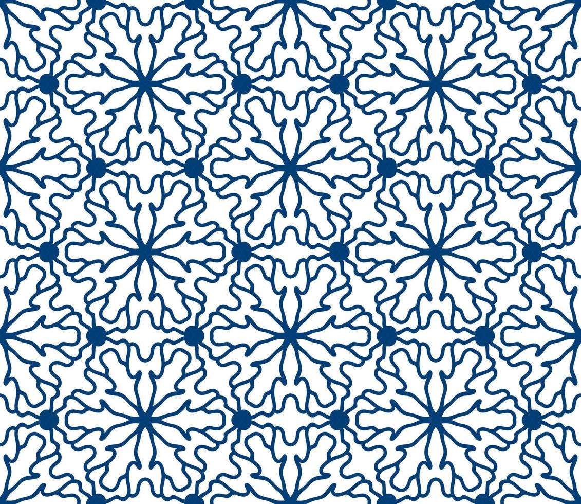 abstrakt färgglada doodle geometriska blomma seamless mönster. blommig bakgrund. kalejdoskop mosaik, geo kakel av tunn linje prydnad. vektor