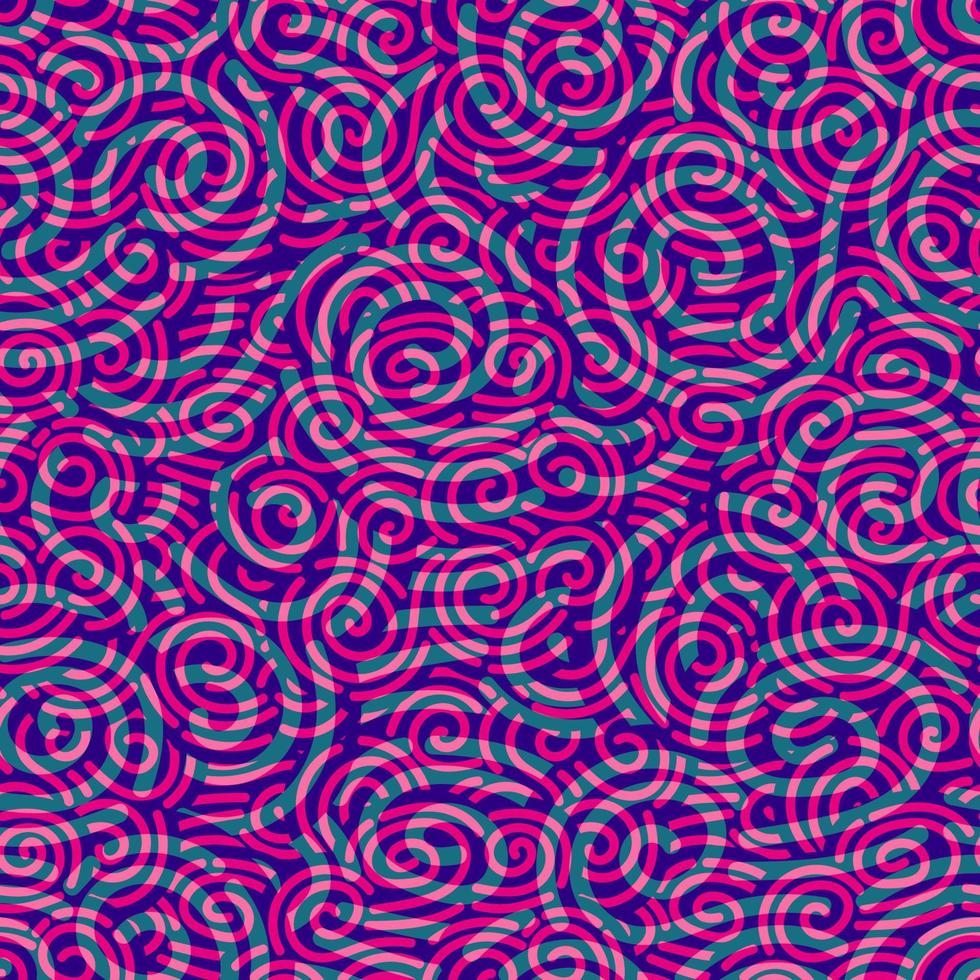 abstraktes handgezeichnetes Gekritzel dünne Linie gewelltes nahtloses Muster. lockiger linearer unordentlicher hintergrund. vektor