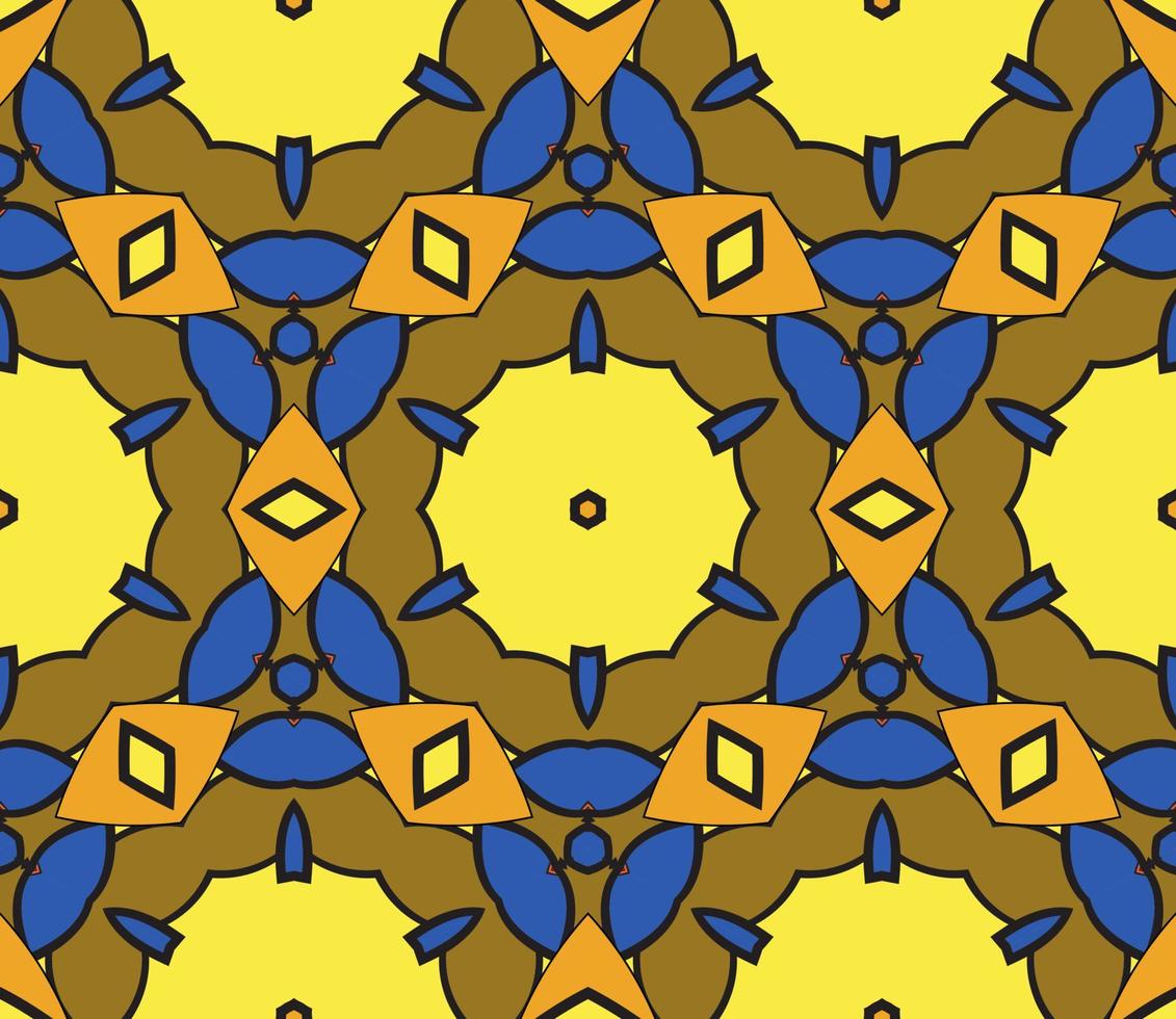 abstrakt färgglada doodle geometriska blomma seamless mönster. blommig bakgrund. kalejdoskop mosaik, geo kakel av tunn linje prydnad. vektor