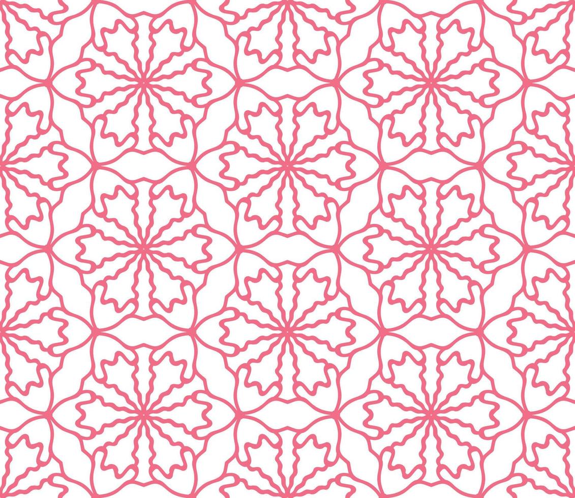 abstrakt färgglada doodle geometriska blomma seamless mönster. blommig bakgrund. kalejdoskop mosaik, geo kakel av tunn linje prydnad. vektor