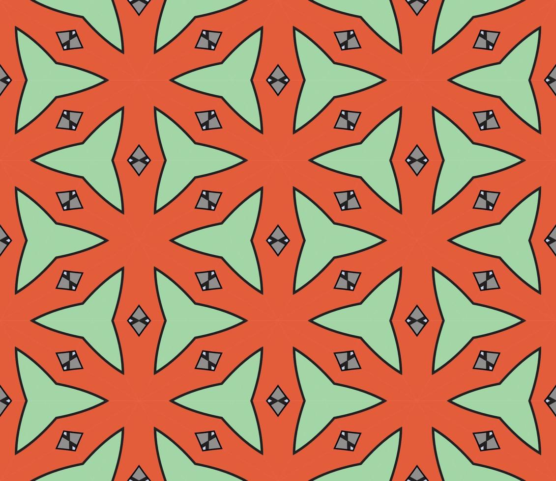 nahtloses muster der geometrischen blume des abstrakten bunten gekritzels. Blumenhintergrund. Kaleidoskop-Mosaik, Geo-Fliese aus dünner Linienverzierung. vektor