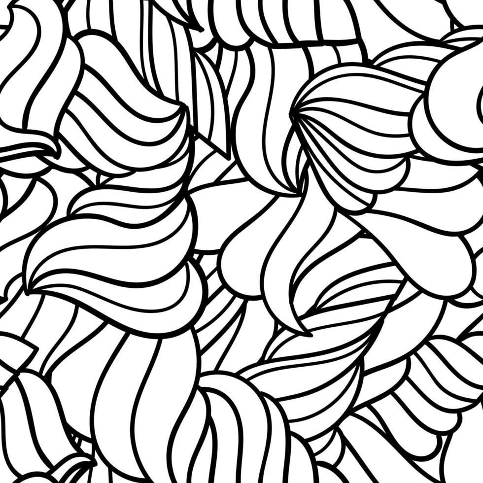 söt linjär vågig doodle seamless mönster. handritad avskalad bakgrund. oändligt geometriskt omslagspapper, tyg, textil. vektor