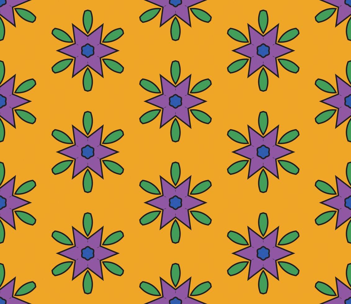 abstrakt färgglada doodle geometriska blomma seamless mönster. blommig bakgrund. kalejdoskop mosaik, geo kakel av tunn linje prydnad. vektor