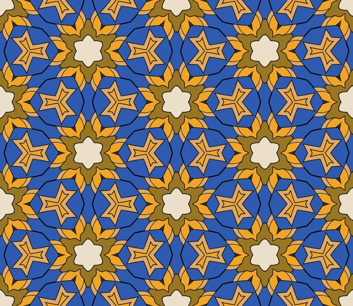 abstrakt färgglada doodle geometriska blomma seamless mönster. blommig bakgrund. kalejdoskop mosaik, geo kakel av tunn linje prydnad. vektor