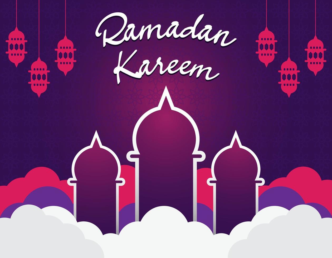 Ramadan Social Media Post Template Banner, editierbarer quadratischer Hintergrund für Social Media Post oder Online-Werbung. vektor
