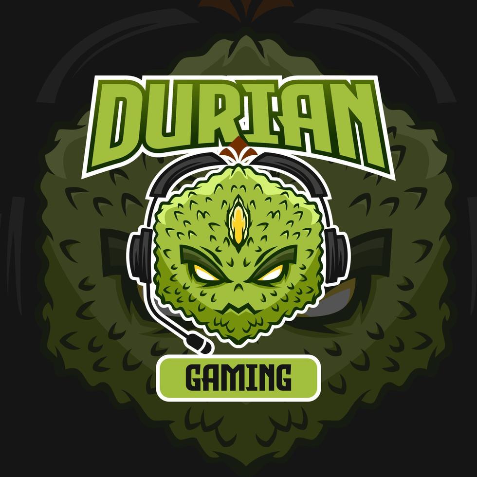 Durian-Maskottchen-Logo für E-Sport vektor
