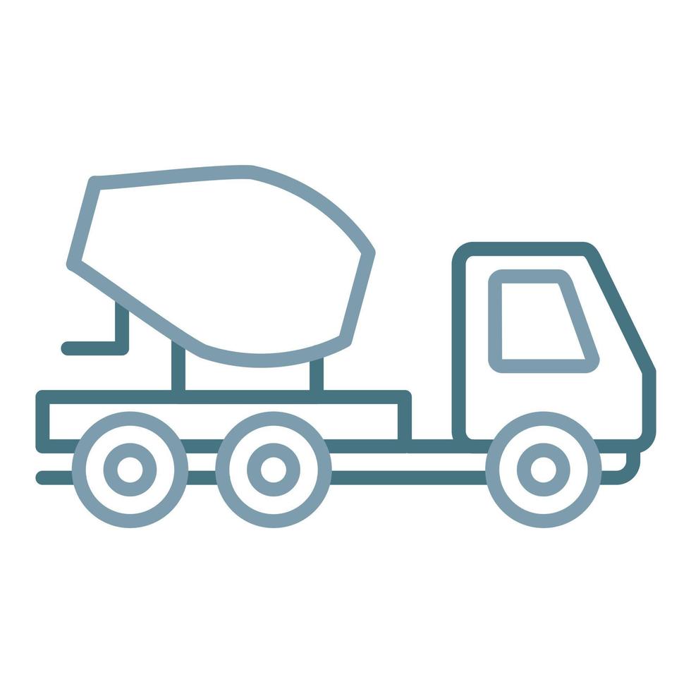 Betonmischer-LKW-Linie zweifarbiges Symbol vektor