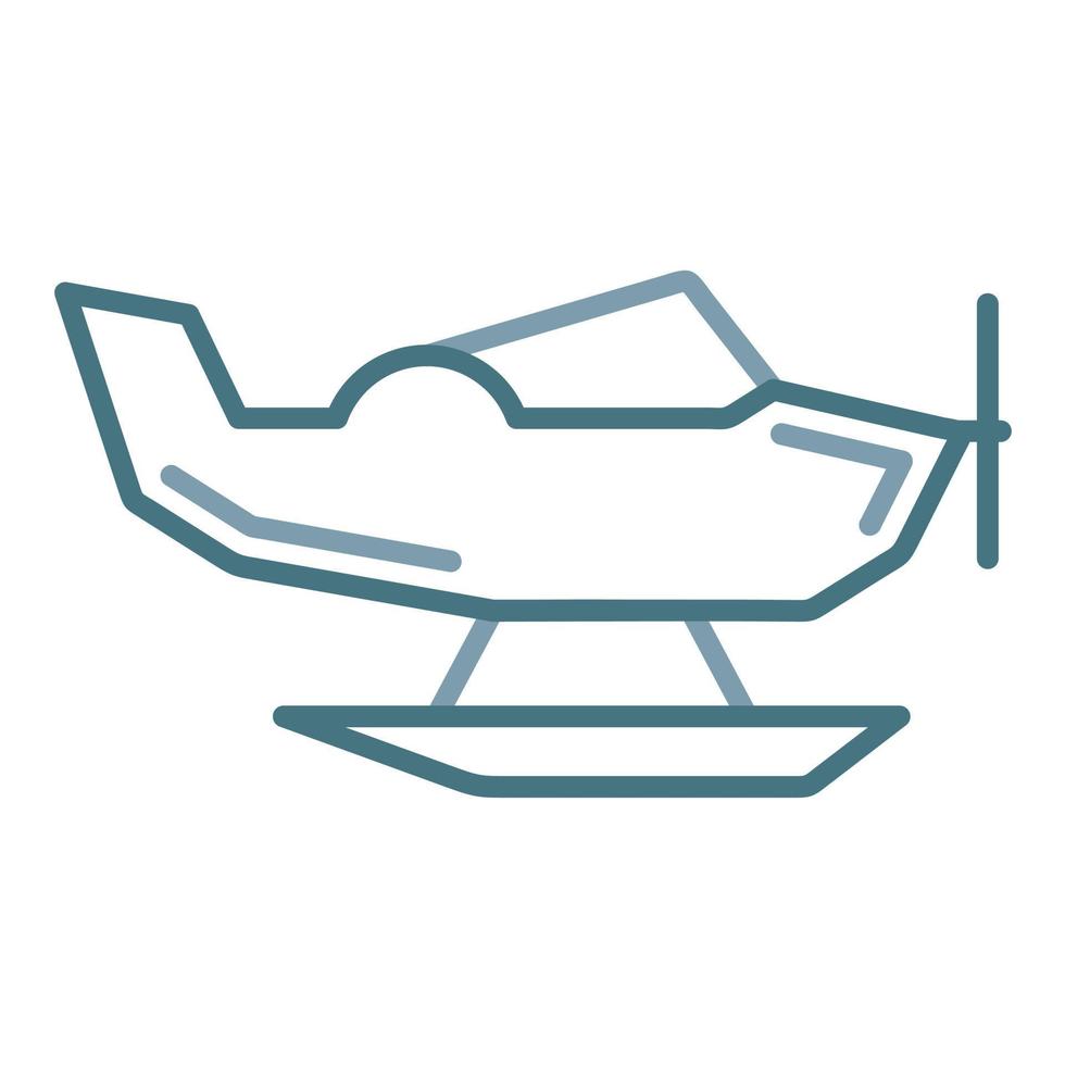 Wasserflugzeuglinie zweifarbiges Symbol vektor