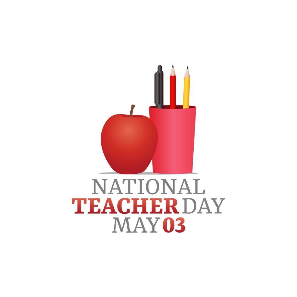 vektorgrafik av nationella lärarens dag bra för nationella lärarens dag firande. platt design. flyer design.flat illustration. vektor