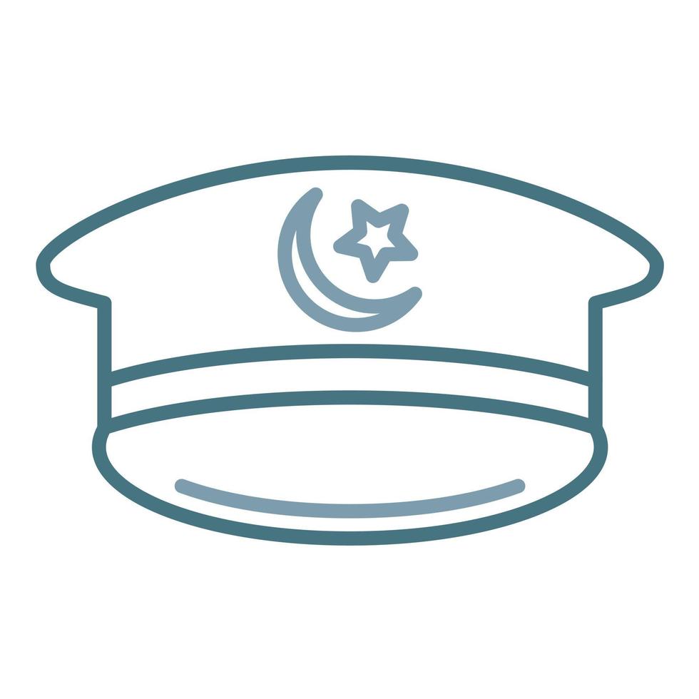 militär hatt linje två färgikonen vektor