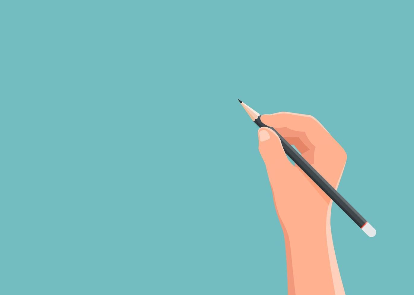 hand som håller penna med tomma utrymmen i bakgrunden för text. vektor illustration