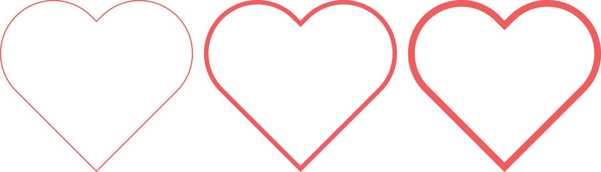 rote Herzformen gesetzt. Liebe Tag Valentinstag Vektorform vektor