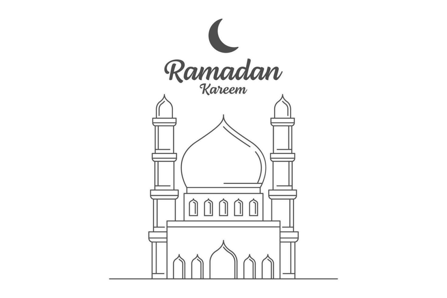 ramadan kareem vektor design illustration monoline eller line art stil