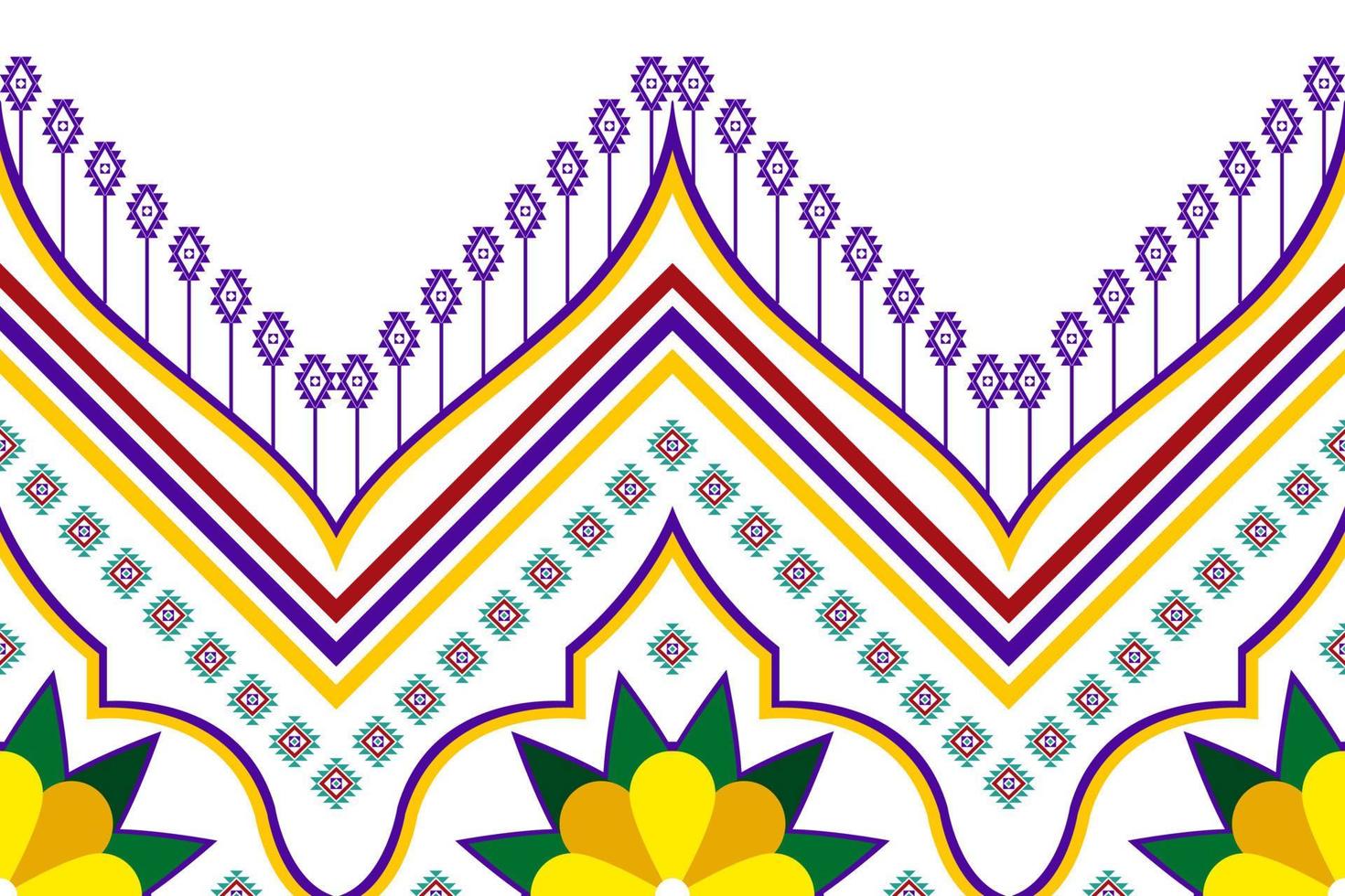 geometrisches abstraktes ethnisches Musterdesign. aztekischer Stoff Teppich Mandala Ornament ethnische Chevron Textildekoration Tapete. tribal boho native traditionelle stickerei vektorillustrationen hintergrund vektor