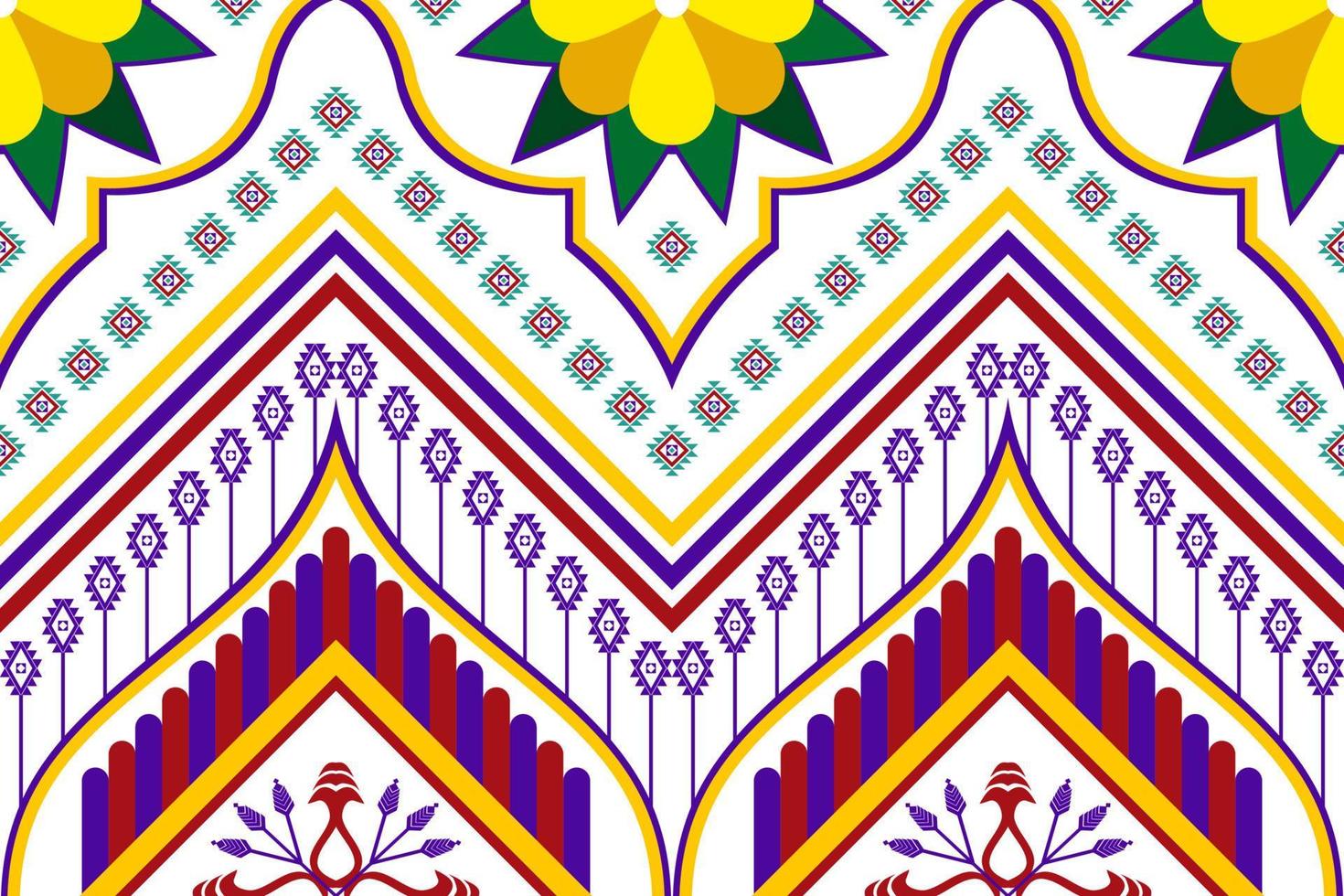 geometrisches abstraktes ethnisches Musterdesign. aztekischer Stoff Teppich Mandala Ornament ethnische Chevron Textildekoration Tapete. tribal boho native traditionelle stickerei vektorillustrationen hintergrund vektor