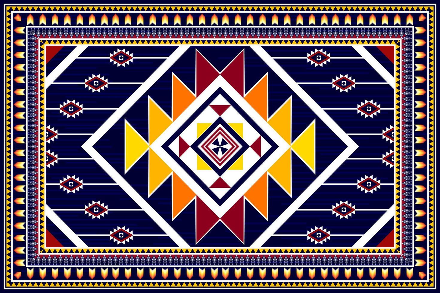 geometrisches abstraktes ethnisches Musterdesign. aztekischer Stoff Teppich Mandala Ornament ethnische Chevron Textildekoration Tapete. tribal boho native traditionelle stickerei vektorillustrationen hintergrund vektor