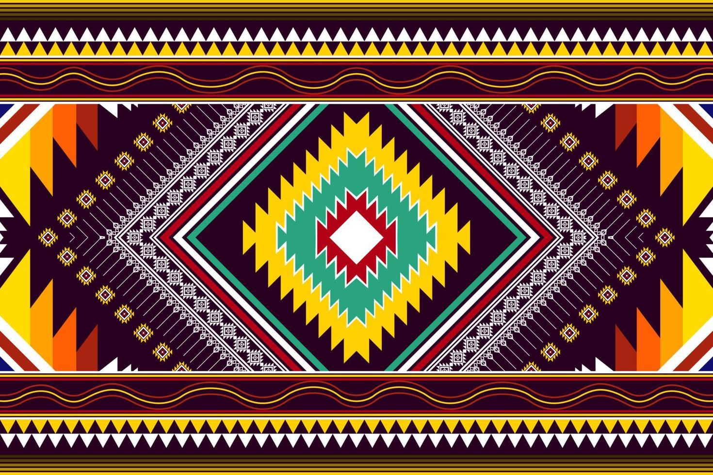 geometrisk abstrakt etnisk mönsterdesign. Aztec tyg matta mandala prydnad etnisk chevron textil dekoration tapeter. tribal boho infödda traditionella broderi vektorillustrationer bakgrund vektor