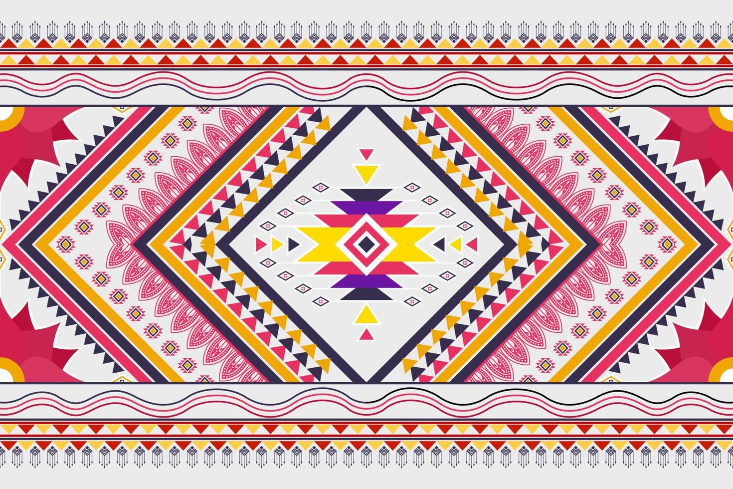 geometrisk abstrakt etnisk mönsterdesign. Aztec tyg matta mandala prydnad chevron textil dekoration tapeter. tribal boho infödda etniska traditionella broderi vektor bakgrund