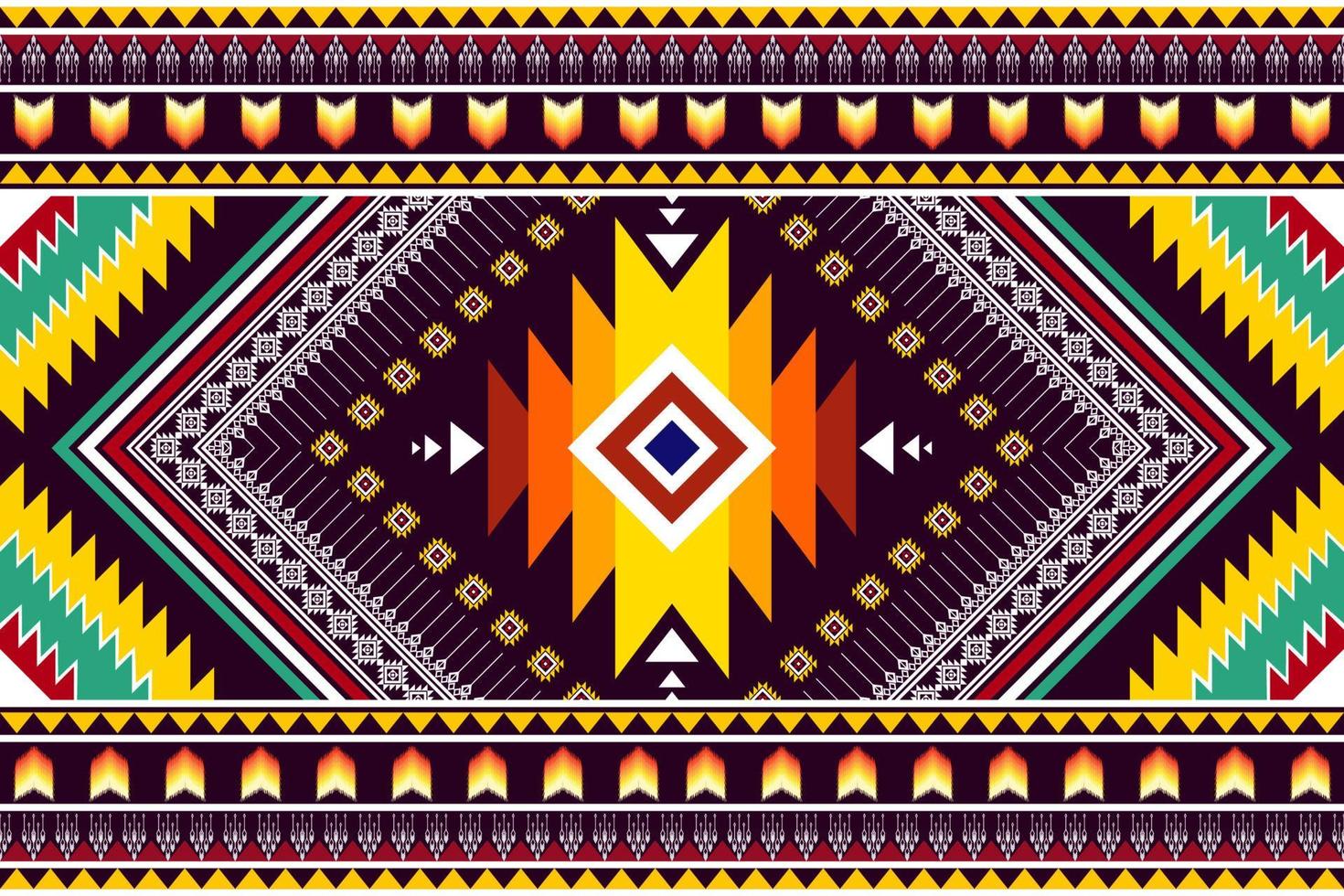 geometrisches abstraktes ethnisches Musterdesign. aztekischer Stoff Teppich Mandala Ornament ethnische Chevron Textildekoration Tapete. tribal boho native traditionelle stickerei vektorillustrationen hintergrund vektor