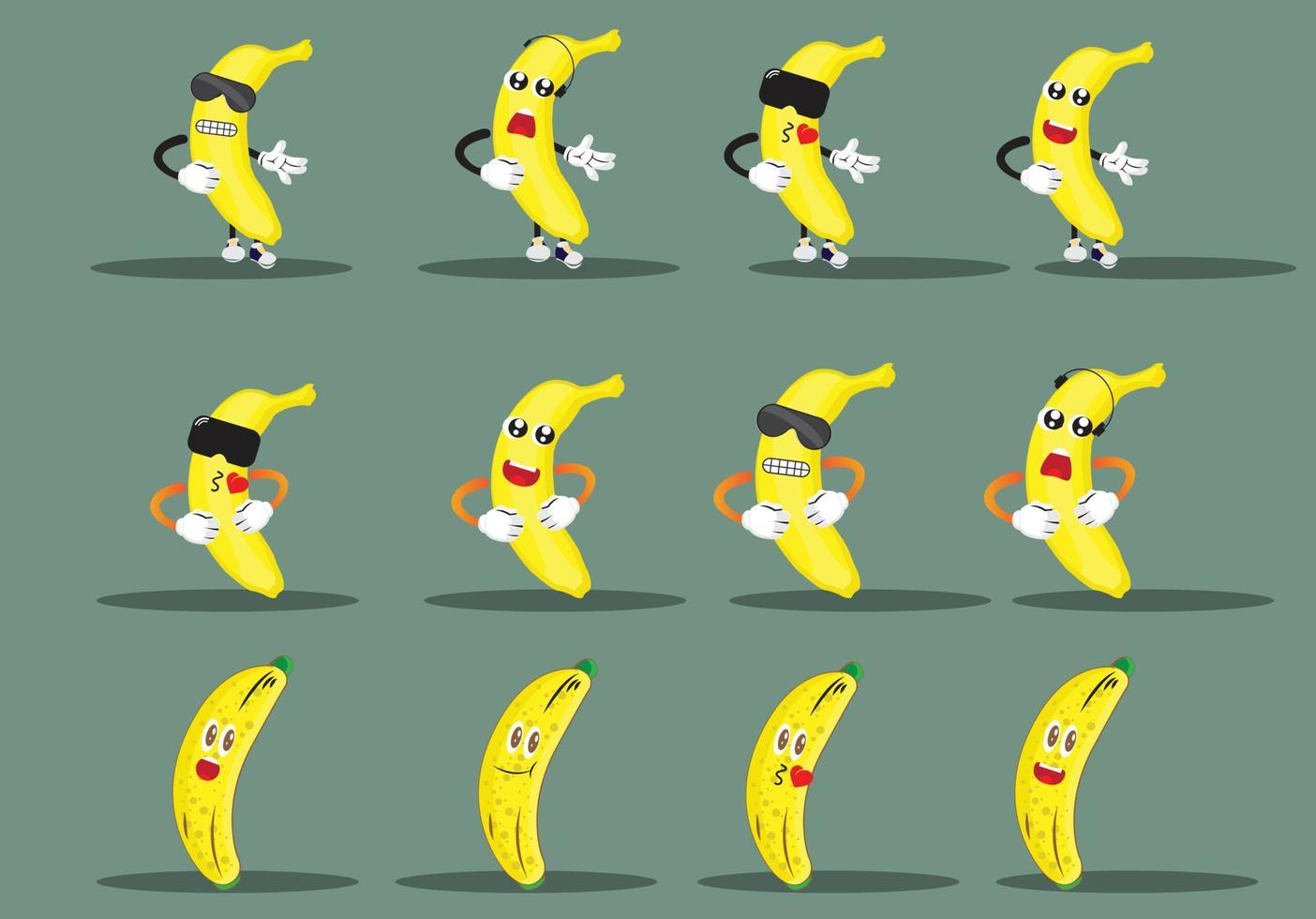 Bananenfrucht-Logo-Vektorsymbol, vitaminreiche Nahrung, Designillustration vektor