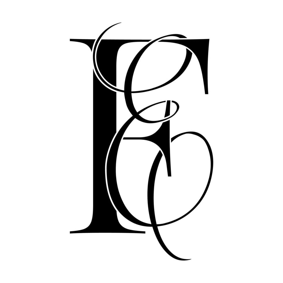 fe, ef, monogram logotyp. kalligrafiska signatur ikon. bröllop logotyp monogram. modern monogram symbol. par logotyp för bröllop vektor