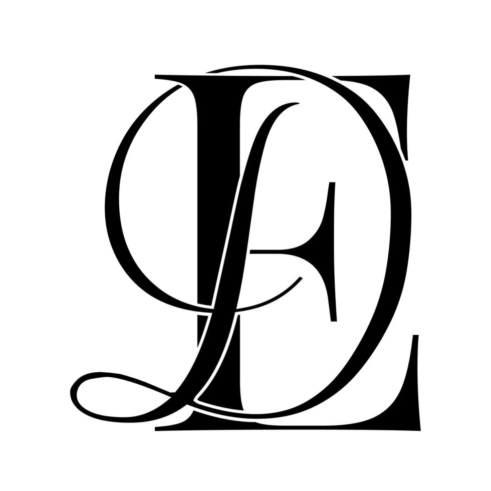 ed, de, Monogramm-Logo. Kalligraphisches Signatursymbol. Hochzeitslogo-Monogramm. modernes Monogrammsymbol. Paarlogo für die Hochzeit vektor