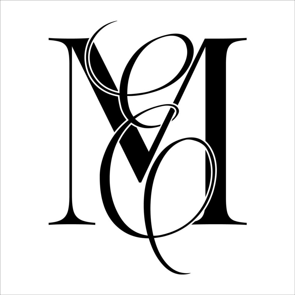 Ich, sie, Monogramm-Logo. Kalligraphisches Signatursymbol. Hochzeitslogo-Monogramm. modernes Monogrammsymbol. Paarlogo für die Hochzeit vektor