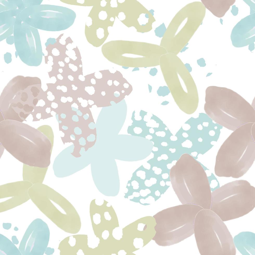 sömlös doodle blommor och blad mönster bakgrund, gratulationskort vektor