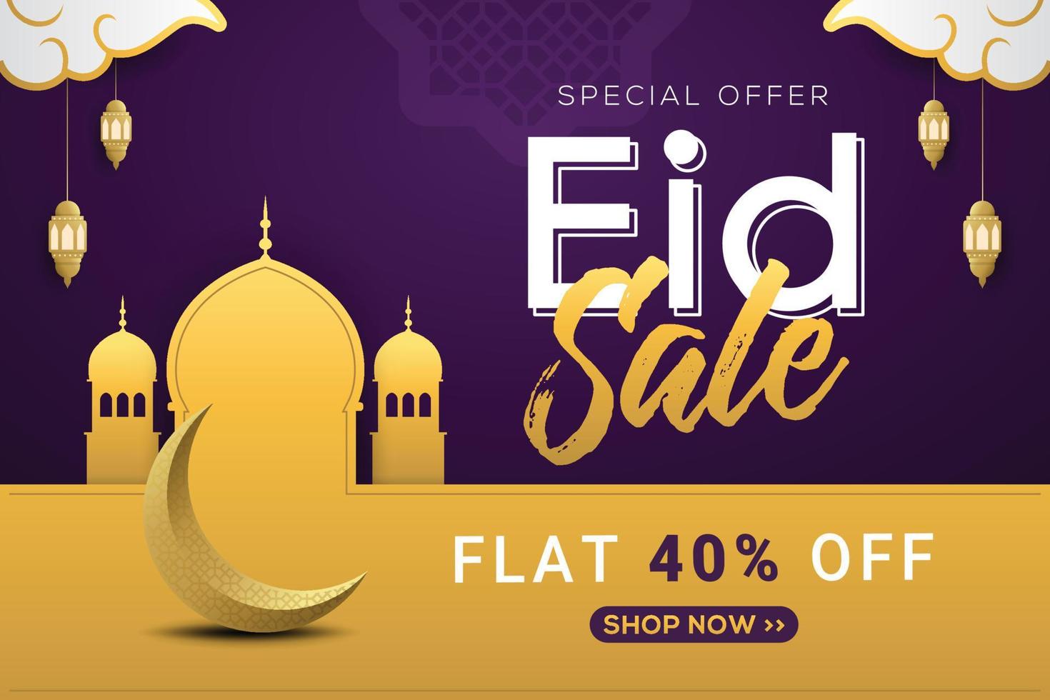 eid försäljning etikett banner klistermärke badge mall design marknadsföring vektor