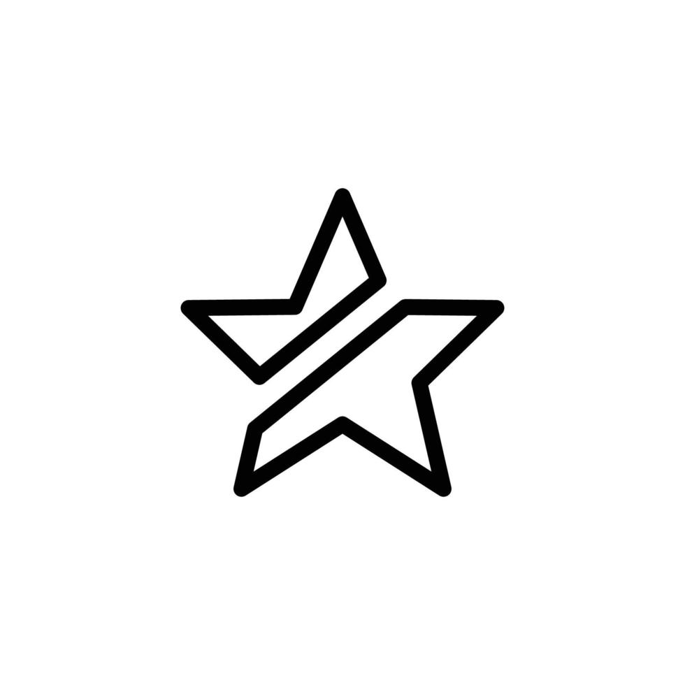 Stern-Symbol. geeignet für Lieblingssymbol, gekennzeichnet, am besten. Liniensymbolstil. einfaches Design editierbar. Design-Vorlagenvektor vektor