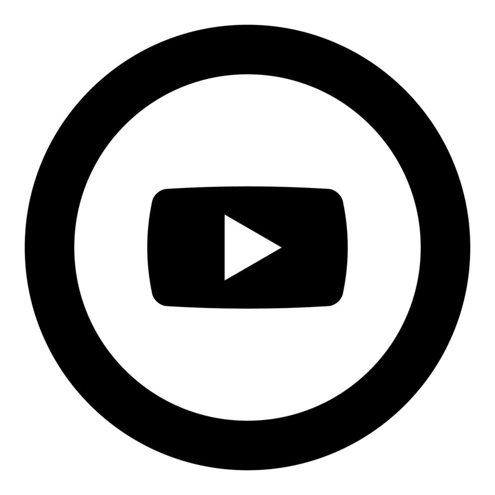 Play-Button-Symbol schwarze Farbe im runden Kreis vektor