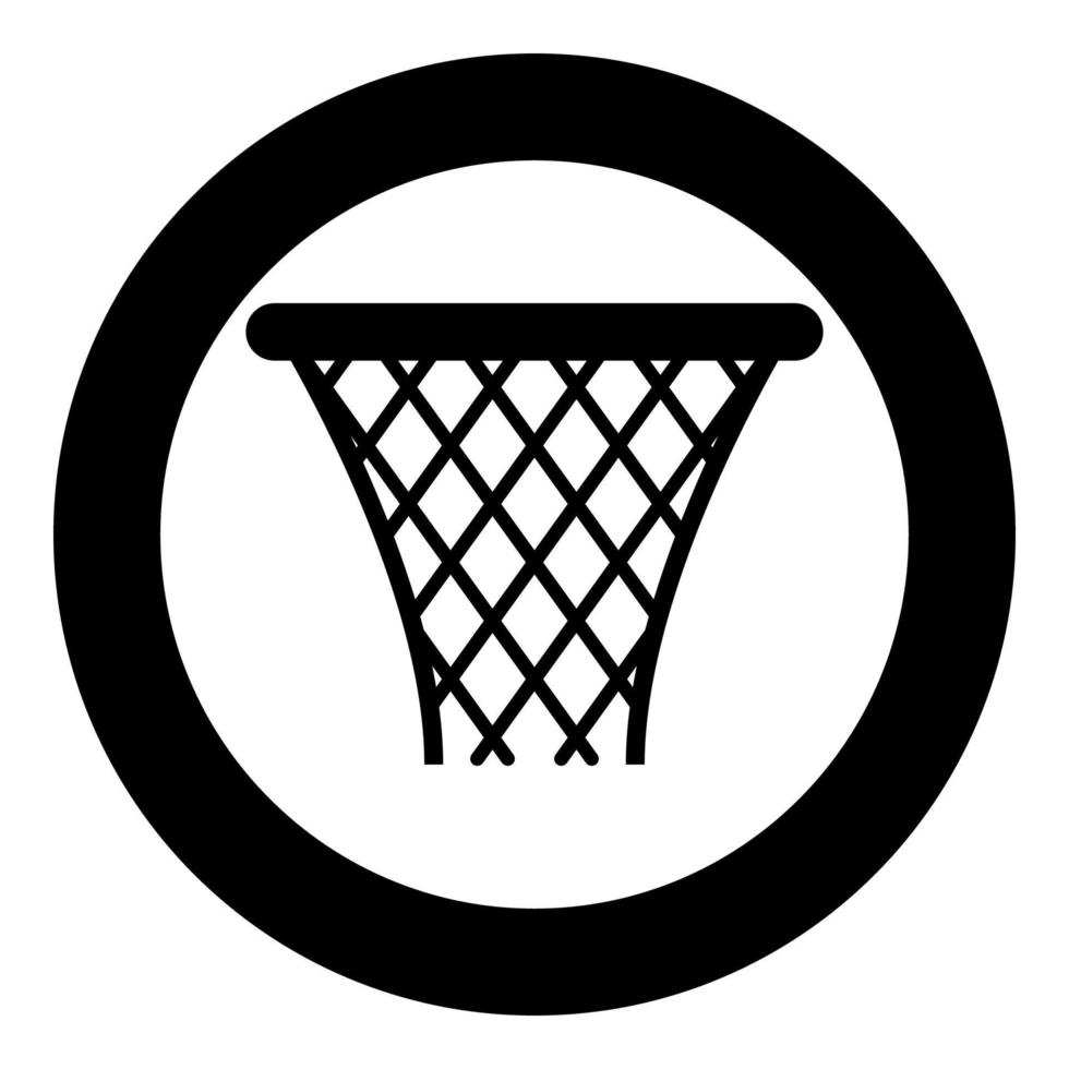 Basketball-Korb Streetball-Netz-Korb-Symbol Farbe schwarz Abbildung im Kreis rund vektor